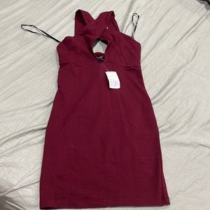 Forever 21 burgundy short bodycon dress
